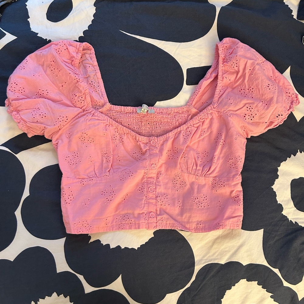 Love Tree Pink Eyelet Blouse